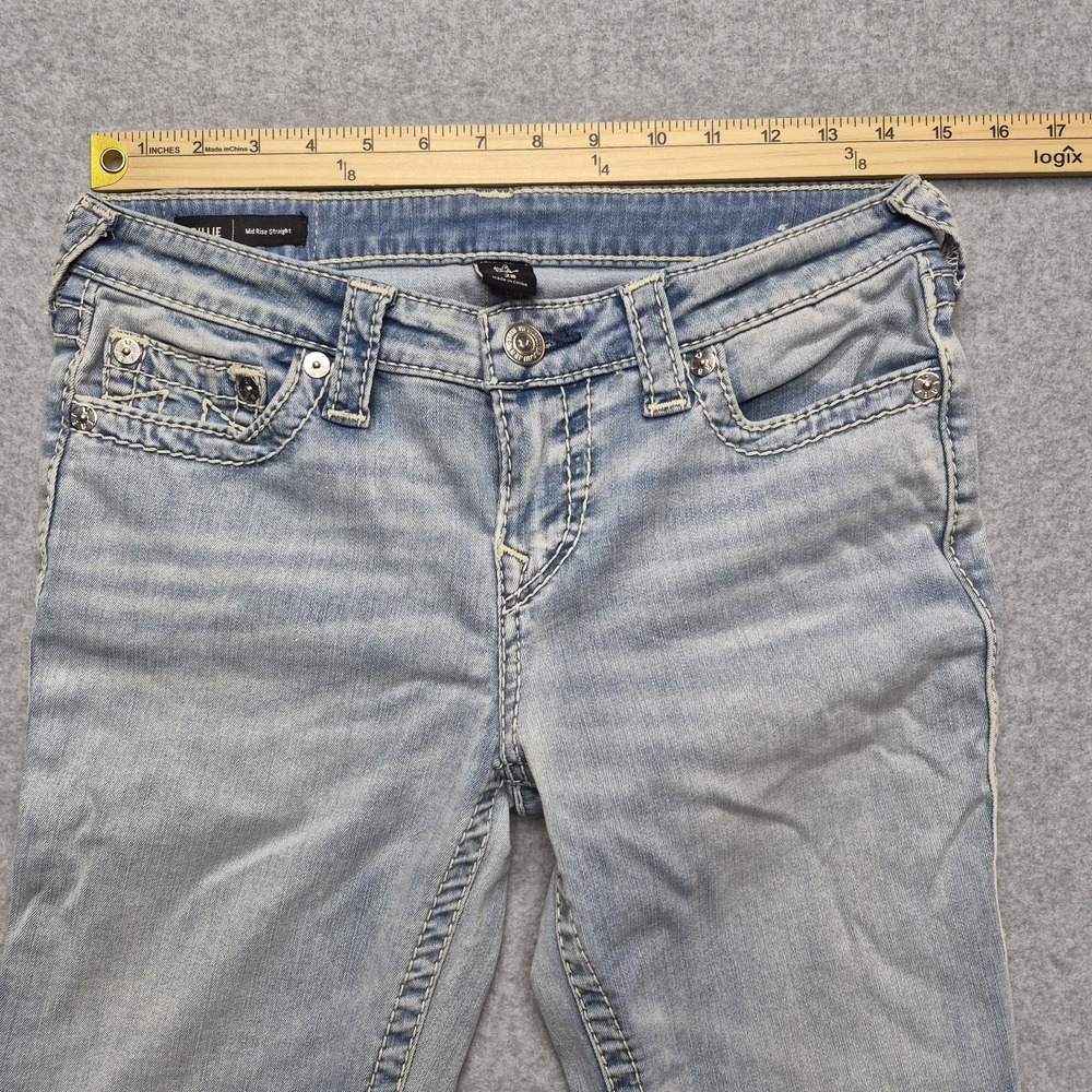 Vintage True Religion Billy Big T Jeans Womens 28 Blue Mid Rise Straight Y2K - Picture 8 of 16